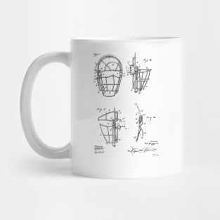 Baseball Catcher's Mask Vintage Patent Drawing Mug